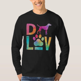 Färgrik Hund Kärlek Tass Vattenkonst T Shirt
