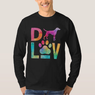 Färgrik Hund Kärlek Tass Vattenkonst T Shirt