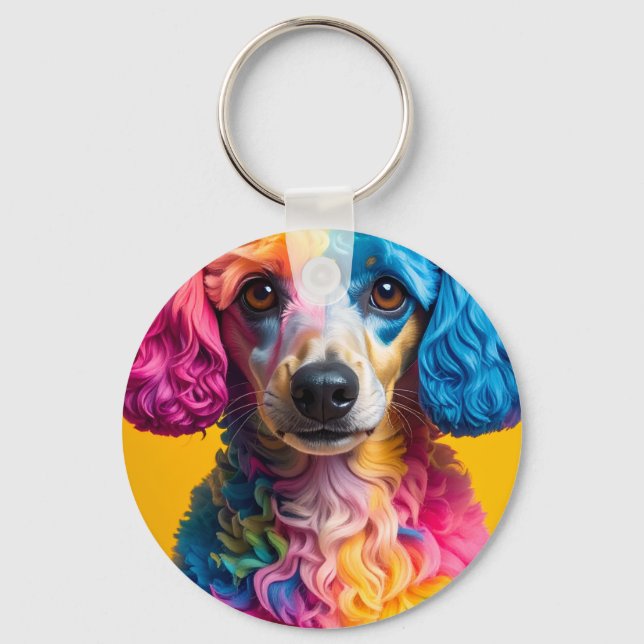 Färgrik Hund Nyckelring (Framsida)
