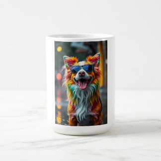 Färgrik hund Pop Art-stänk Kaffemugg
