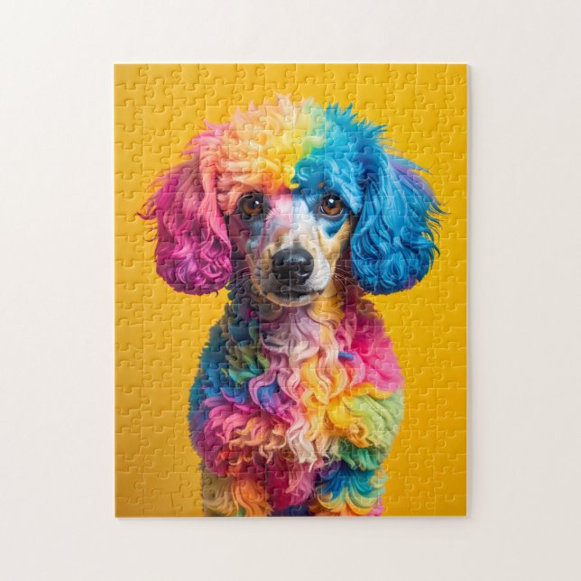 Färgrik Hund Pussel (Vertikal)