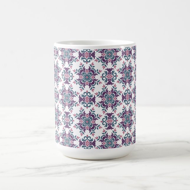 Färgrik IkatBlommig Motivmönster Kaffemugg (Center)
