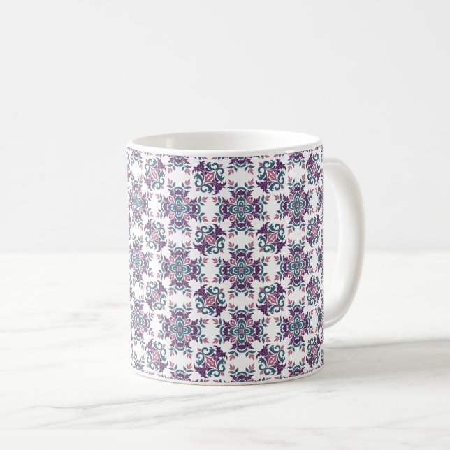 Färgrik IkatBlommig Motivmönster Kaffemugg (Framsida höger)