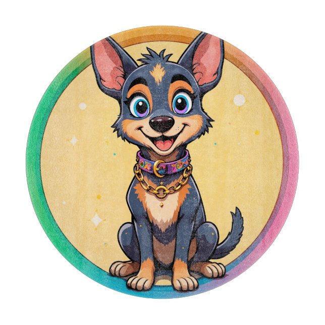 Färgrik illustration av lycklig hund som sitter (Framsidan)