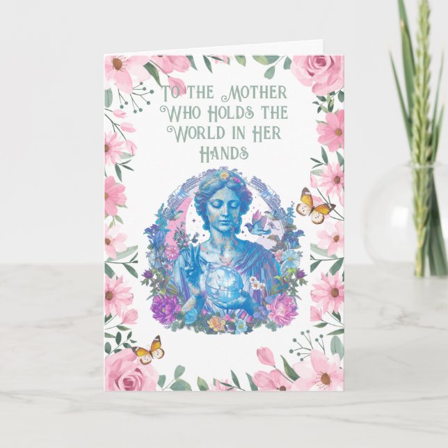 Färgrik illustration av Moder Jord Helgkort (Framsida)