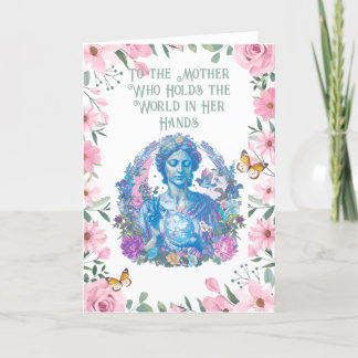 Färgrik illustration av Moder Jord Helgkort