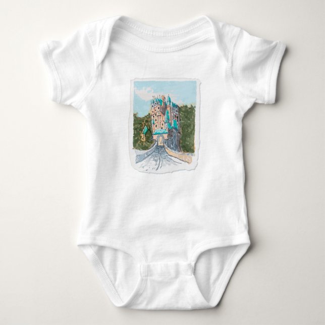 Färgrik illustration av slott t shirt (Framsida)
