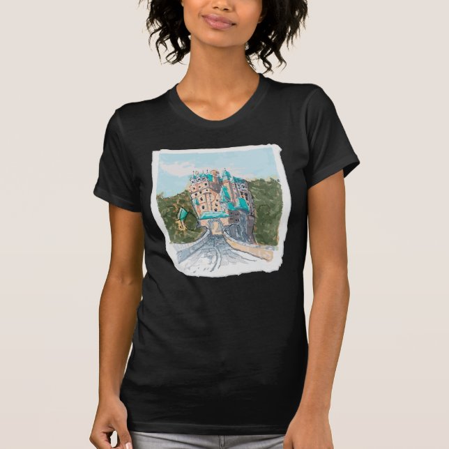 Färgrik illustration av slott t shirt (Framsida)