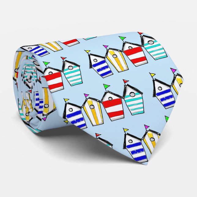 Färgrik Illustration av Strandstuga Slips (Rullad)