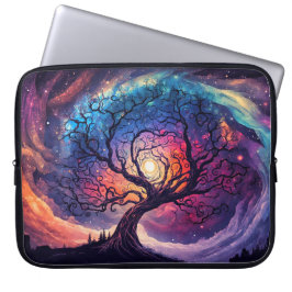 Färgrik Illustrativ Natt Himmel Illustration Laptop Fodral