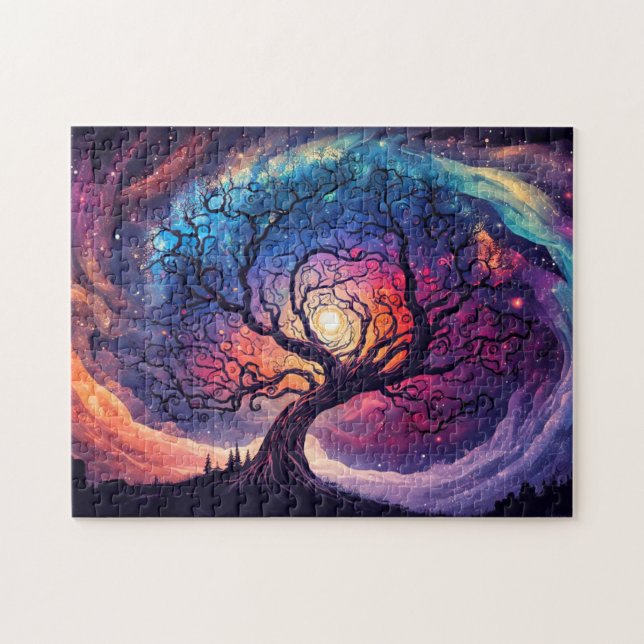 Färgrik Illustrativ Natt Himmel Illustration Pussel (Horisontell)