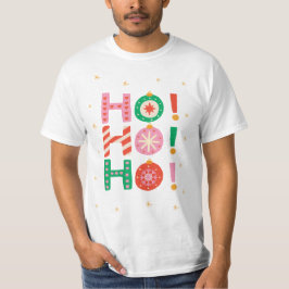 Färgrik Illustrerad Ho-ho-ho Jul  T Shirt