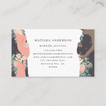 Färgrik illustrerad prgenant mamma + blom-