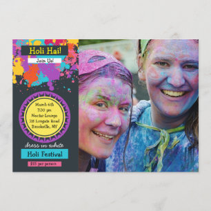 Färgrik inbjudan för stänkfotoHoli festival