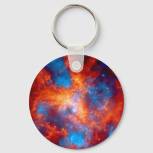 Färgrik infraröd rymdfoto av Tarantelnebulosan Nyckelring