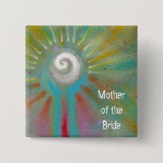 Färgrik inspirera abstrakt konst skräddarsy ditt knapp (Framsida)