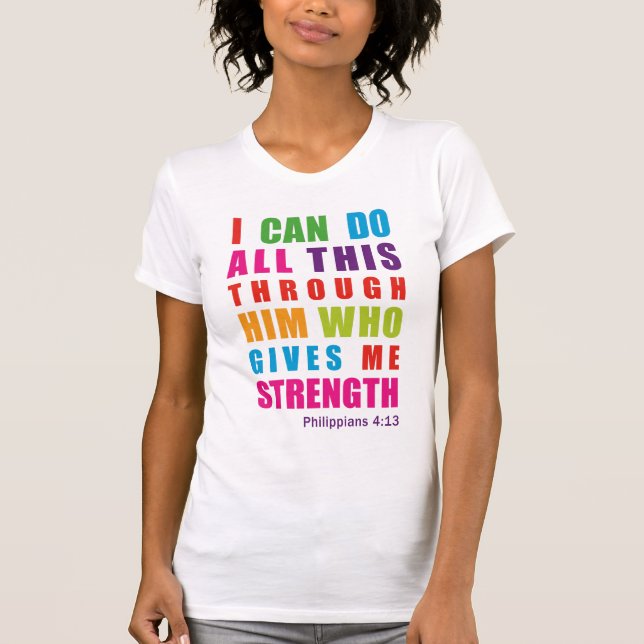 Färgrik inspirera Philippians4:13tanktop T-shirt (Framsida)