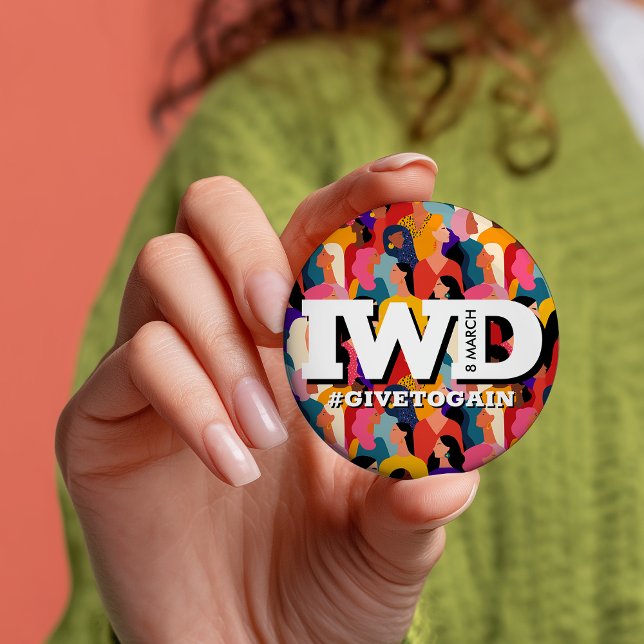 Färgrik internationella kvinnodagen IWD Knapp (Colorful International Women's Day IWD Button)