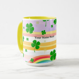 Färgrik irländsk Shamrock-sömlös mönster Mugg