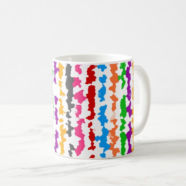 Färgrik Irreguljär Abstrakt Design Vit Kaffemugg (Framsida höger)