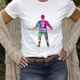 Färgrik ishockeyspelare t shirt