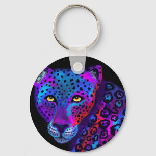 Färgrik jaguar nyckelring