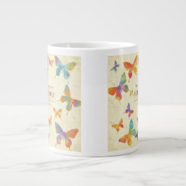 Färgrik Jambo-kanna design med abstrakta fjärilar Jumbo Mugg