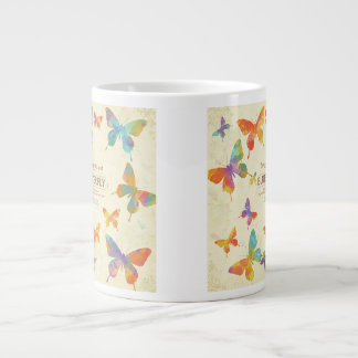 Färgrik Jambo-kanna design med abstrakta fjärilar Jumbo Mugg