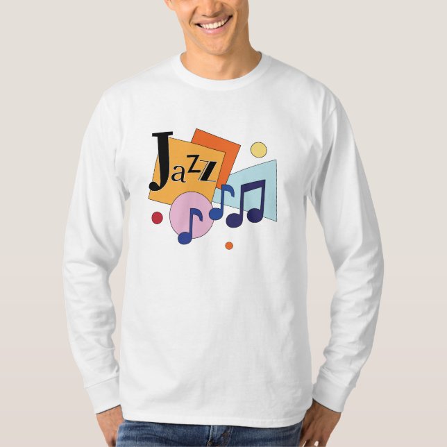 Färgrik Jazz Modern Konst Design T Shirt (Framsida)