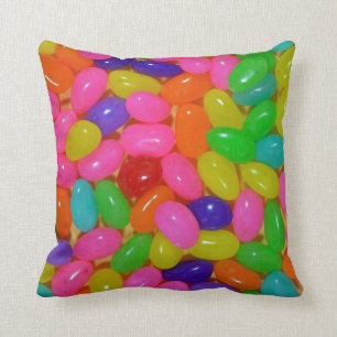 Färgrik jellybeangodis kudde