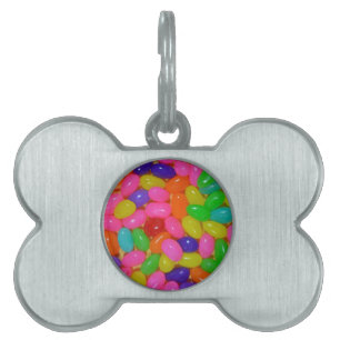 Färgrik jellybeangodis namnbricka husdjur