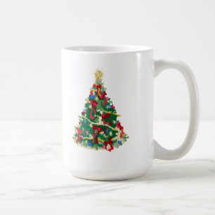 Färgrik julgran: Vektorkonst: Kaffemugg