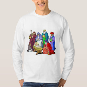 Färgrik juljulkrubba tee shirt