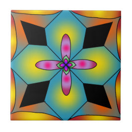 Färgrik kakelstil mandala kakelplatta