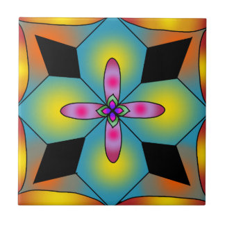 Färgrik kakelstil mandala kakelplatta