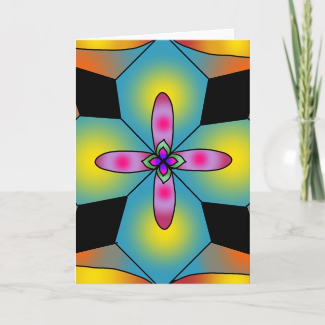 Färgrik kakelstil mandala  kort (Framsida)