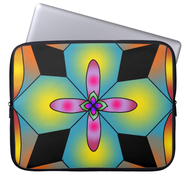 Färgrik kakelstil mandala  laptop fodral (Framsidan)