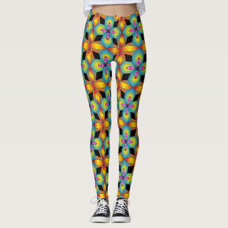 Färgrik kakelstil mandala leggings