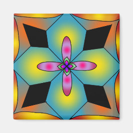 Färgrik kakelstil mandala magnet