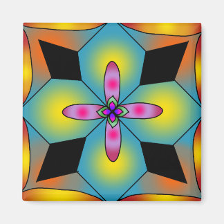 Färgrik kakelstil mandala magnet