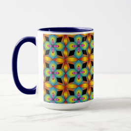 Färgrik kakelstil mandala mugg