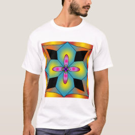 Färgrik kakelstil mandala t shirt