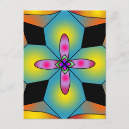 Färgrik kakelstil mandala vykort