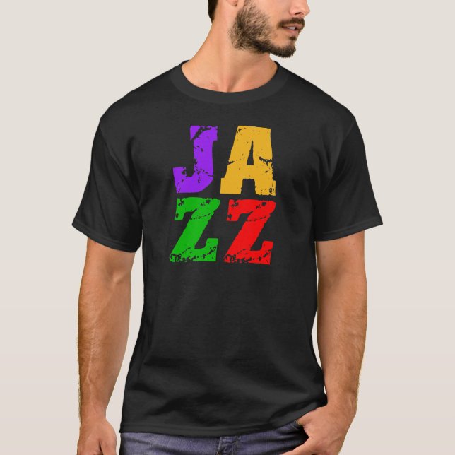 Färgrik kall jazz t-shirt (Framsida)