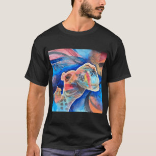 Färgrik Kamel Abstrakt T Shirt