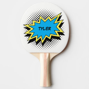 Färgrik känd vit för humorbokstil pingisracket