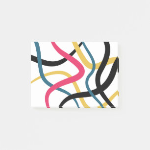 Färgrik, kaotisk, djärv, livfull modern grafisk ko post-it block