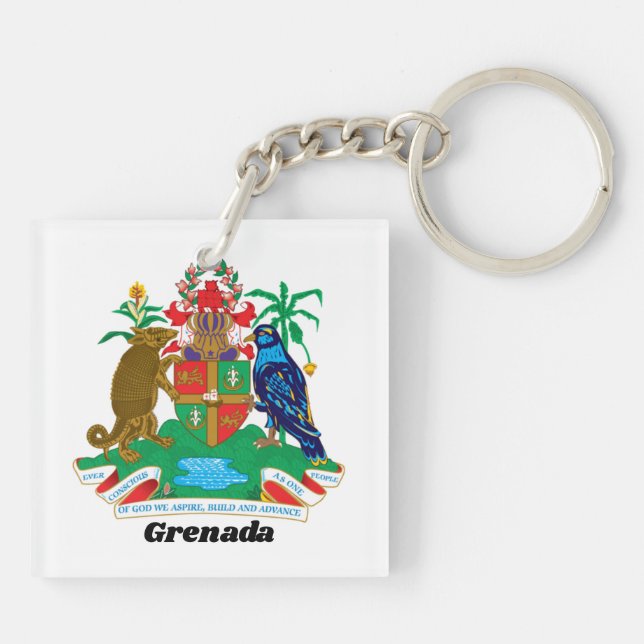 Färgrik karibisk vapensköld ön Grenada (Baksidan)