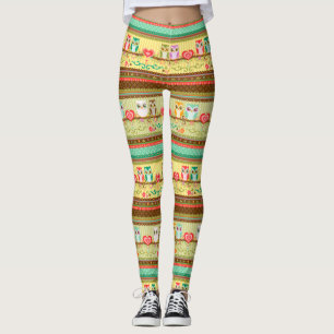 Färgrik kärlekuggladamasker leggings