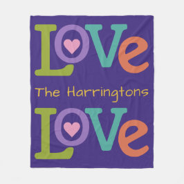 Färgrik kärlekullfilt fleecefilt